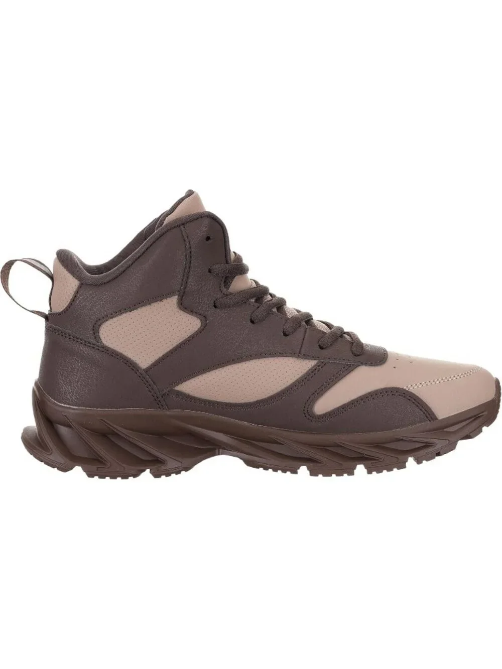 Joomra Men's Tan X3 Rubber Leather High Top Athletic Inspired Lace Up Sneakers